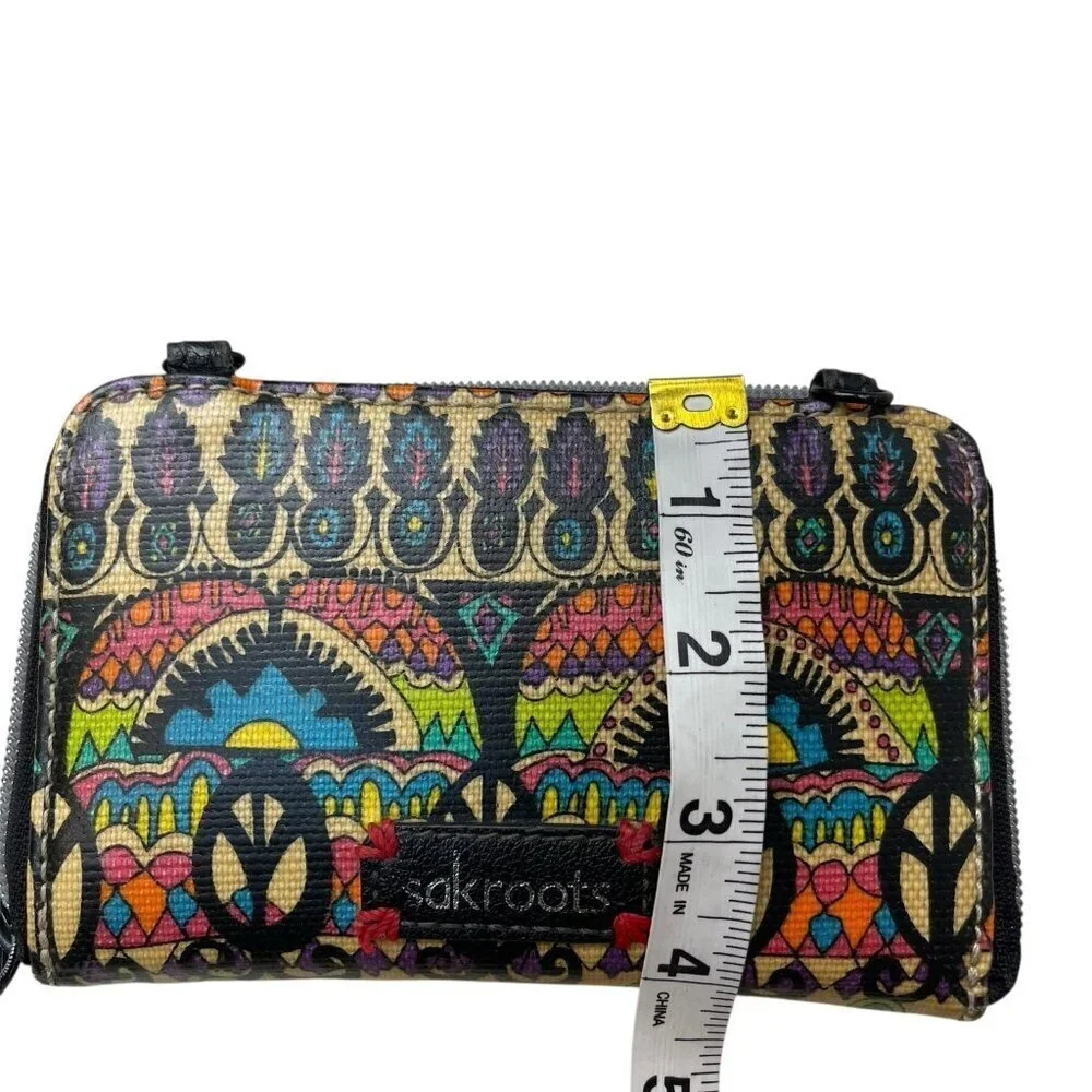 Sakroots Wallet Clutch Boho Abstract Design Multicolor 7x4 Multi pocket